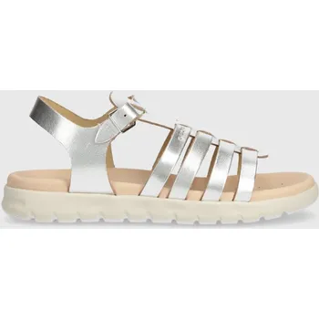 Dětská móda Dětské kožené sandály Geox SANDAL SOLEIMA J35GSB.000CF.28.35 stříbrná SLV, EUR 33