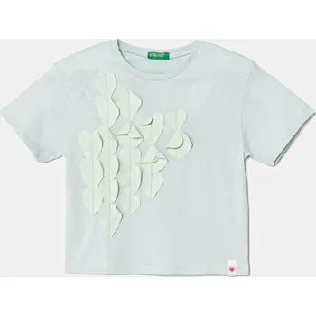 Chlapecké tričko Dětské bavlněné tričko United Colors of Benetton 3I1XG10IK.P.Seasonal tyrkysová 60X, vel. 82