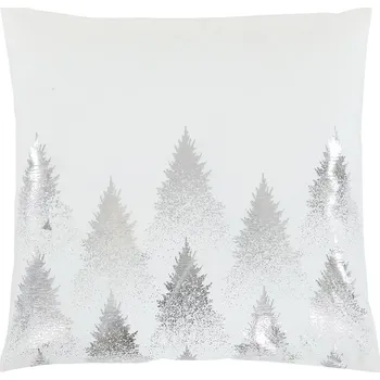 Polštář Autronic Polštář s výplní - stříbrné stromky, sametový, 45 x 45 cm, sada 2 ks