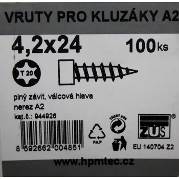 Spojovací materiál Vruty pro kluzáky 4,2x24mm T20 nerez A2