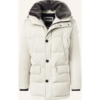 Pánská bunda Strellson Pánská Parka Plaza 2.0 S Umělou Kožešinou, krémová, 52