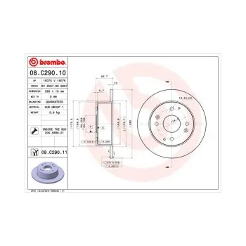 Brzdový kotouč BREMBO 08.C290.11 Brzdový kotouč Doprava Zdarma! Brembo UV-COATED Tři inovace v jednom UV ochrana lesklý kovový efekt a úcta k životnímu prostředí tři mimořádné funkce brzdových kotoučů Brembo UV-COATED Hlavní výhody technologie