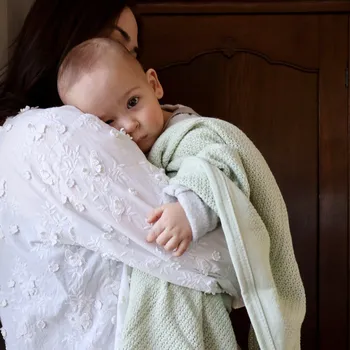 Dětská deka VINTER & BLOOM Deka Soft Grid Organic Tender Green