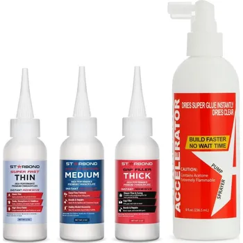 Průmyslové lepidlo Starbond sada lepidel EM-02, EM-150, EM-2000 59ml a Akcelerátor pumpa 236ml