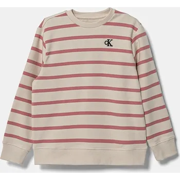 Dívčí mikina Dětská mikina Calvin Klein Jeans růžová barva, vzorovaná, IN0IN00285 IN0IN00285.G.PPYA 30X, vel. 80