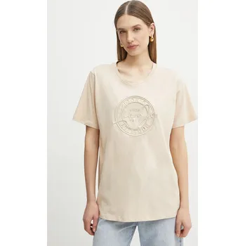 Pánské tričko Bavlněné tričko Liu Jo béžová barva, TA5174 JS923 TA5174.JS923 08X, vel. XS