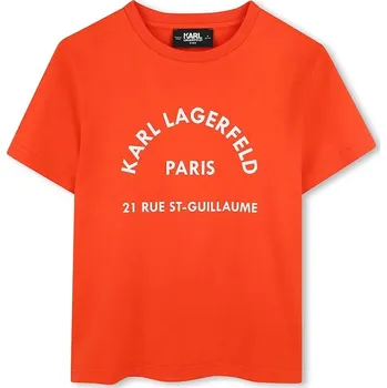 Dětská móda Dětské bavlněné tričko Karl Lagerfeld Z30439.162.174 oranžová 22X, vel. 174