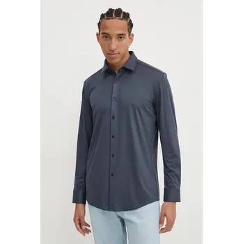Pánská košile Košile HUGO pánská, tmavomodrá barva, regular, s klasickým límcem, 50519844 59X, vel. 45