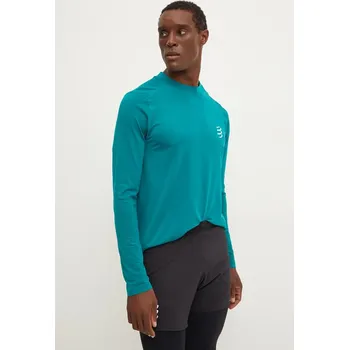 Pánské tričko Běžecké triko s dlouhým rukávem Compressport Performance zelená barva, ATSM4946 67X, vel. XXL