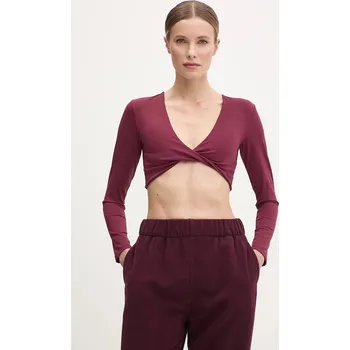 Dámské tričko Tričko na jógu s dlouhým rukávem JOYINME Luna Twist Top.Luna.Twist burgundské 93X, vel. 36