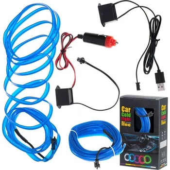 Osvětlení interiéru vozidel Osvětlení interiéru auta ambietní USB/12V, 3m modré