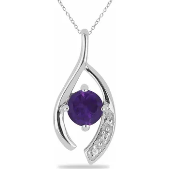 Přívěsek Přívěsek stříbrný s broušeným africkým ametystem a zirkony Ag 925 021831 AFAM 1,7 cm, 1,3 g