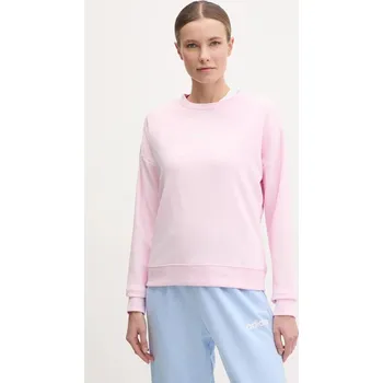 Dámská mikina Mikina adidas Essentials Linear dámská, růžová barva, s potiskem, JC8292 03X, vel. M