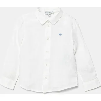 Pánská košile Kojenecká lněná košile Emporio Armani 8NHC02.3NEEZ bílá 00X, vel. 82
