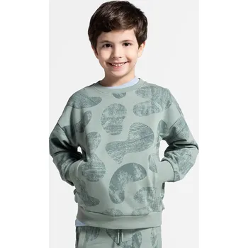 Chlapecká mikina Dětská mikina Coccodrillo zelená barva, vzorovaná, SAGE TIME BOY KIDS WC5132101SBK 78X, vel. 116