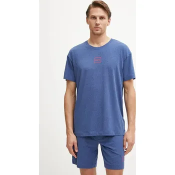 Pánské tričko Tričko HUGO Laze T-Shirt tmavomodrá barva, s potiskem, 50525236 59X, vel. S