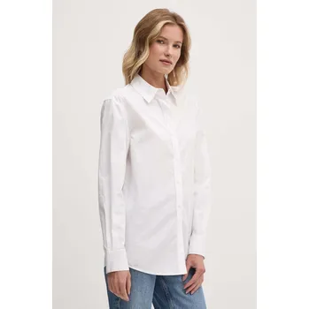 Pánská košile Bavlněná košile Calvin Klein bílá barva, regular, s klasickým límcem, K20K207670 00X, vel. 34