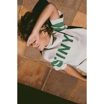 Chlapecké tričko Dětské bavlněné tričko Tinycottons STRIPES LOGO TEE SS25.137 béžová 80X, vel. 140