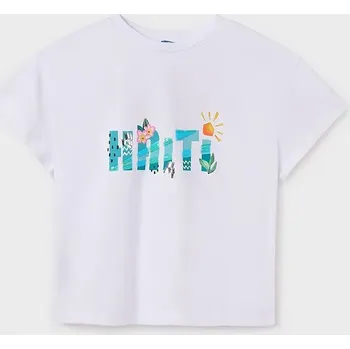 Dětské bavlněné tričko Mayoral 6030.8D.Junior.PPYA tyrkysová 56X, vel. 128