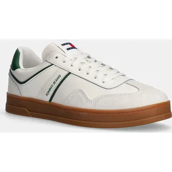Pánské tenisky Sneakers boty Tommy Jeans THE GREENWICH LEATHER EM0EM01571 béžová 01X, EUR 45