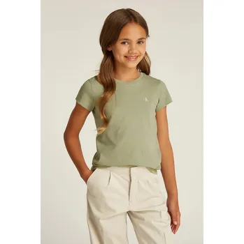 Chlapecké tričko Dětské bavlněné tričko Calvin Klein Jeans 2-pack zelená barva, IG0IG01258 IG0IG01258.128.176.PPYA 97X, vel. 164