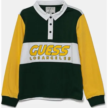 Chlapecké oblečení Dětské bavlněné tričko s dlouhým rukávem Guess L5RP00.KCNQ4.PPYA zelená 77X, vel. 166-175
