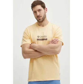 Pánské oblečení Bavlněné tričko Columbia Explorers Canyon 2036451 žlutá 10X, vel. S