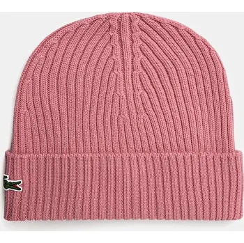 Čepice Vlněná čepice Lacoste růžová barva RB0001 30X, vel. ONE SIZE