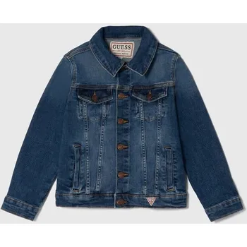 Chlapecká bunda Dětská riflová bunda Guess tmavomodrá barva L4RL07.D4GV0.PPYH 59X, vel. 166-175