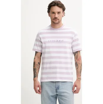 Pánské oblečení Bavlněné tričko Guess Jeans M4YI84.K9XF1 fialová 04X, vel. XL