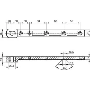 Zavírač dveří Dveřní rameno typ C pro podlahový samozavírač GEZE, ocel pozink