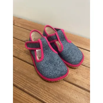 Dívčí bačkory Bačkůrky BFN 170020/W - PINK DENIM, Beda Barefoot Velikost: 26