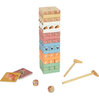 Desková hra eliNeli Dřevěná věž Jenga - zvířátka