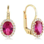 Lillian Vassago Patentové zlaté náušnice s barevnými a čirými zirkony LLV11-SGER102YORU