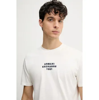 Bavlněné tričko Armani Exchange béžová barva, s aplikací, XM000540 AF10362 XM000540.AF10362 01X, vel. XXL