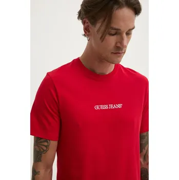 Pánské tričko Bavlněné tričko Guess Jeans M4YI52.K8HM0 červená 33X, vel. M