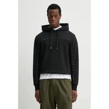 Pánská mikina Bavlněná mikina Versace Jeans Couture pánská, černá barva, s kapucí, hladká, 78GAI3H1 F0010 78GAI3H1.F0010 99A, vel. L