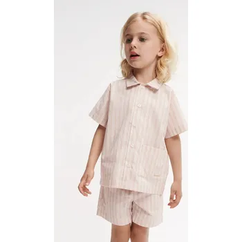 Dětská bavlněná souprava Liewood Leona Stripe Set LW19795 oranžová 24X, vel. 134