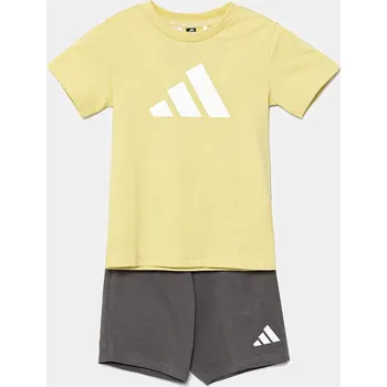 Kojenecká souprava Dětská bavlněná souprava adidas žlutá barva, JC9640 10X, vel. 68