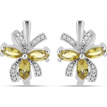 Náušnice Náušnice stříbrné s broušenými citríny Ag 925 026541 CT 1,8 cm, 5,5 g