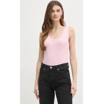 Bavlněný top United Colors of Benetton růžová barva, 3GA2DH010 03X, vel. XXS