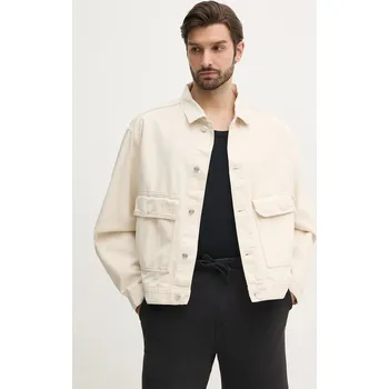 Pánská větrovka Bunda se lněnou směsí Calvin Klein Jeans J30J327212 béžová 01X, vel. XL