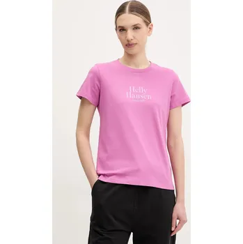 Pánské tričko Bavlněné tričko Helly Hansen CORE GRAPHIC fialová barva, 54592 03A, vel. XS