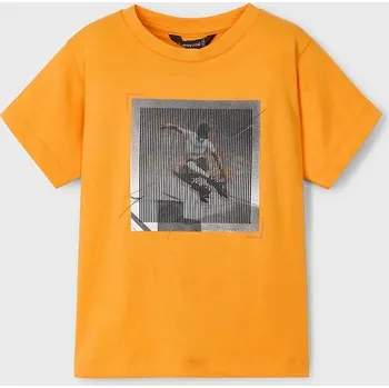 Chlapecké tričko Dětské bavlněné tričko Mayoral 3035.5F.Mini.PPYA oranžová 22X, vel. 116