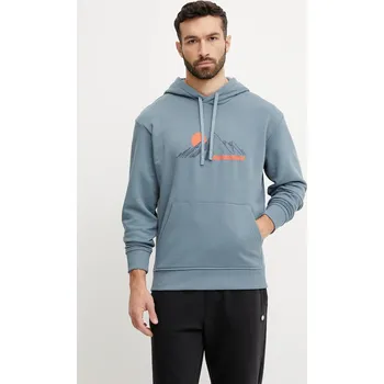 Pánská mikina Mikina Rossignol Waterfall pánská, modrá barva, s kapucí, s potiskem, RLNMS10 95X, vel. L