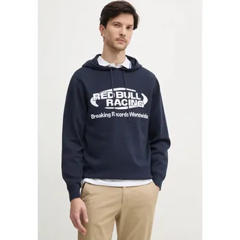 Pánský svetr Bavlněný svetr Red Bull Racing x Pepe Jeans INTARSIA HOODY tmavomodrá barva, lehký, RM700010 59X, vel. XXL