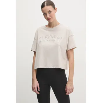 Bavlněné tričko Dkny DP5T1119 béžová 01X, vel. M