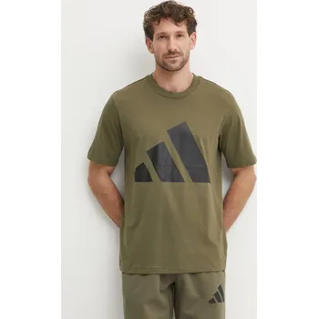 Pánské tričko Bavlněné tričko adidas Essentials JE8931 zelená 91X, vel. M
