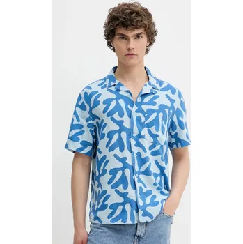 Pánská košile Košile Solid 21108488 modrá 50C, vel. XL