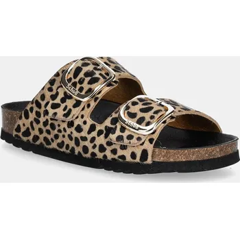 Dámské pantofle Kožené pantofle Scholl NOELLE F300671850 hnědá 82X, EUR 37